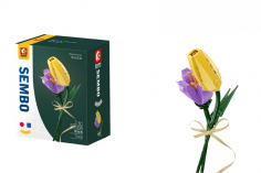 Sembo Klemmbausteine Blumen - Tulpe in Lila und Gelb - 110 Teile