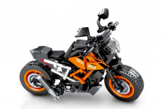 Sembo Klemmbausteine Motorrad schwarz orange - 214 Teile