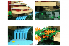 Wange Klemmbausteine Fallingwater Haus in Pennsylvania / Amerika - 1220 Teile