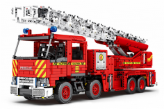 Reobrix Klemmbausteine Feuerwehrfahrzeug mit ausziehbarer Leiter - 3266 Teile