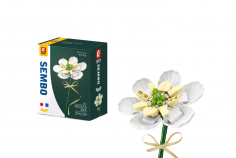 Sembo Klemmbausteine Blumen - Michelia Fuscata in Weiß - 76 Teile