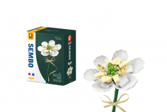 Sembo Klemmbausteine Blumen - Magnolie in Weiß - 76 Teile