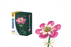 Sembo Klemmbausteine Blumen - Michelia Fuscata in Rosa - 76 Teile