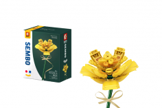 Sembo Klemmbausteine Blumen - Safran in Gelb - 101 Teile