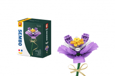 Sembo Klemmbausteine Blumen - Safran in Lila - 101 Teile