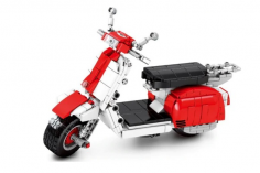 Sembo Klemmbausteine Italienischer Retro Roller in Rot Weiß - 455 Teile
