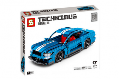 Sembo Klemmbausteine Bluestripped Musclecar - 827 Teile