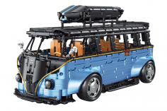 TaiGaoLe Klemmbausteine Camping Bus blau  - 3299 Teile