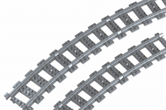 STS Klemmbausteine Eisenbahn Schiene Kurven/Gebogen RADIUS 72 im Karton - 32Stück