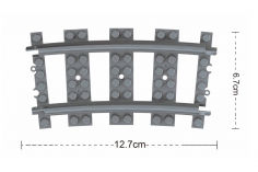 STS Klemmbausteine Eisenbahn Schiene Kurven/Gebogen RADIUS 72 im Karton - 32Stück