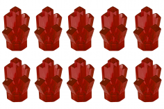 Klemmbaustein Kristall in rot transparent 10 Stück