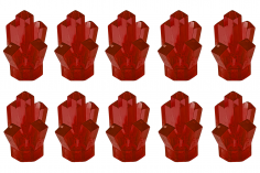 Klemmbausteine Kristall in rot transparent 10Stück