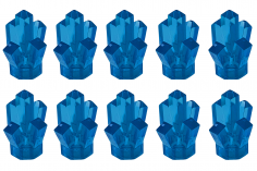 Klemmbausteine Kristall in blau transparent 10Stück