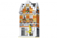 Super18K Klemmbausteine Modular Building Street View Fahrradladen - 258 Teile