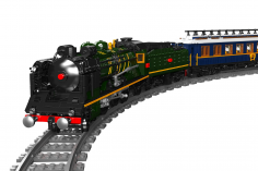MouldKing Klemmbausteine Dampflokomotive und Waggon mit Schienenkreis steuerbar via APP - 3898 Teile