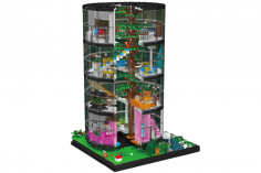 MouldKing Klemmbausteine Transparentes Turmhaus mit Baum - 3466 Teile