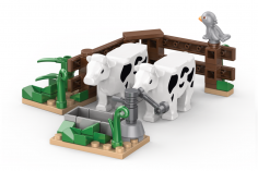 KiddiCraft Klemmbausteine Kühe auf der Weide - 62 Teile