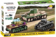 COBI Klemmbausteine Panzer Museum Set Renault R35, Valentine IX und Panzer I - 595 Teile
