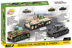 COBI Klemmbausteine Panzer Museum Set Renault R35, Valentine IX und Panzer I - 595 Teile