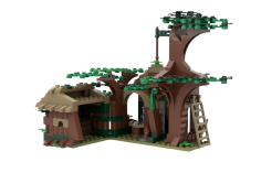 KiddiCraft Klemmbausteine Waldläuferhütte - 331 Teile