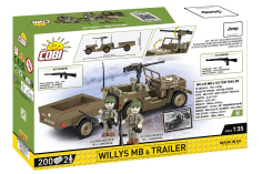 Cobi Klemmbausteine Auto Willys MB mit Trailer - 200 Teile