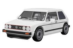 COBI Klemmbausteine Autos VW Golf GTI Weiß 1976 - 64 Teile