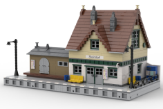 STS Klemmbausteine Modularer Kleinstadt Bahnhof Steindorf - 1963 Teile