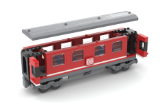 STS Klemmbausteine Rote Diesellokomotive Deutsche Bahn AG mit Speise und Personenwagen - 988 Teile