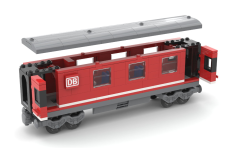STS Klemmbausteine Rote Diesellokomotive Deutsche Bahn AG mit Speise und Personenwagen - 988 Teile