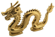Klemmbausteine Chinesischer Drache in gold