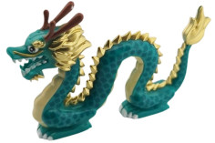 Klemmbausteine Chinesischer Drache in türkis-blau / gold