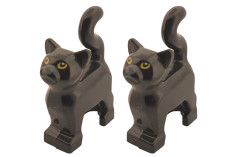 Klemmbausteine Tier Katze klein / Minikatze mit Druck in schwarz 2Stück