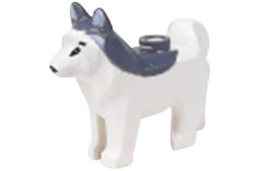 Klemmbausteine Tier Husky in weiß/grau 1Stück