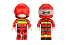 Kiddicraft Klemmbausteine Feuerwehr Hubschrauber - 134 Teile