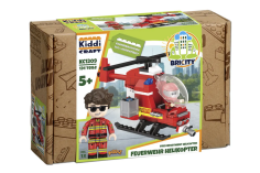 Kiddicraft Klemmbausteine Feuerwehr Hubschrauber - 134 Teile
