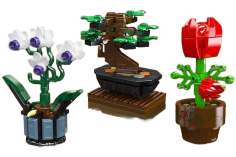 MouldKing Klemmbausteine Blumen Drei Kleine Pflanzentöpfe - 199 Teile